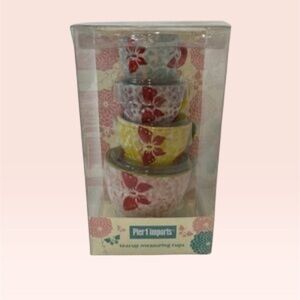 Pier 1 Butterfly Ceramic Butterfly Measuring Cups  NIB